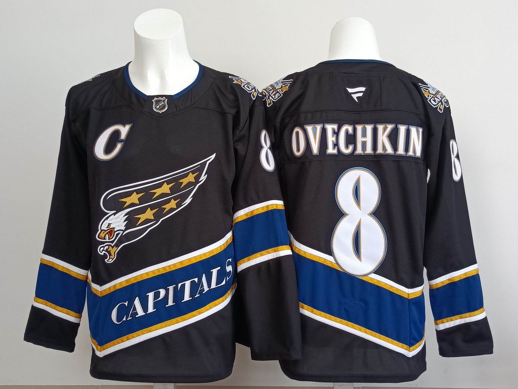 Men 2025 Washington Capitals #8 Ovechkin Black Throwback NHL Jersey style 01->carolina hurricanes->NHL Jersey